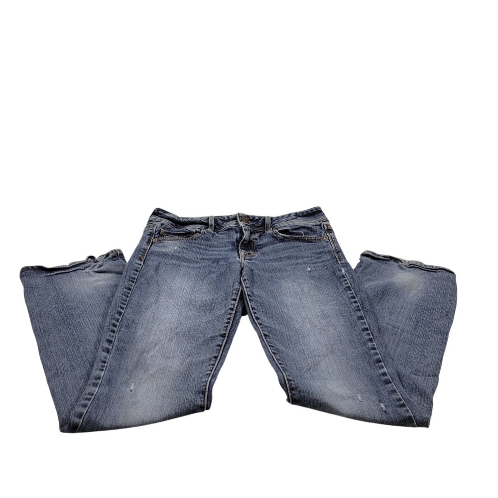 American Eagle Kick Boot Jeans Womens 8 Blue Stretch Bootcut Denim